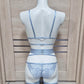 Darla & Morgana - light blue lace lingerie set with garter belt