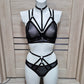 Ella & Nyx - black mesh lingerie set with harnesses