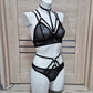Ella & Nyx - black mesh lingerie set with harnesses