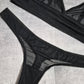 Ella - black mesh transparent women lingerie set