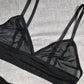 Ella - black mesh transparent women lingerie set