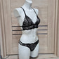 Buffy - black lace lingerie set female