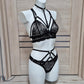 Buffy & Nyx - black lace lingerie set with bondage details