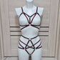 Kitana & Scorpion - wine full body harness set female