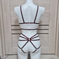 Kitana - dark wine alternative lingerie harness set women