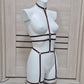 Scorpion II - dark wine alternative lingerie harness