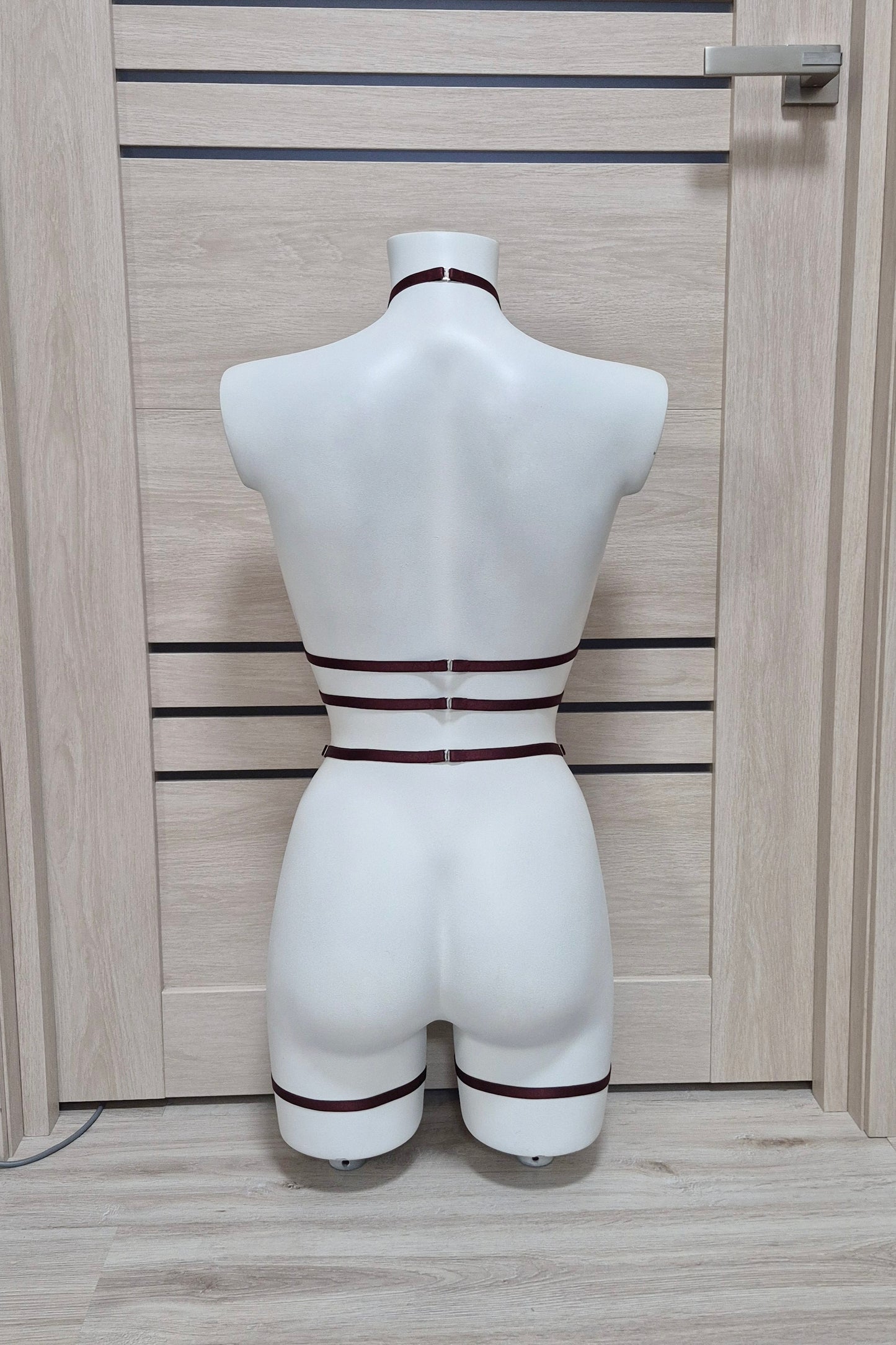 Scorpion II - dark wine alternative lingerie harness