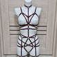 Kitana & Scorpion - wine full body harness set female