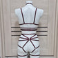 Kitana & Scorpion - wine full body harness set female