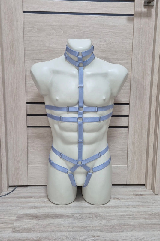 Alaris IV men - light blue full body male harness