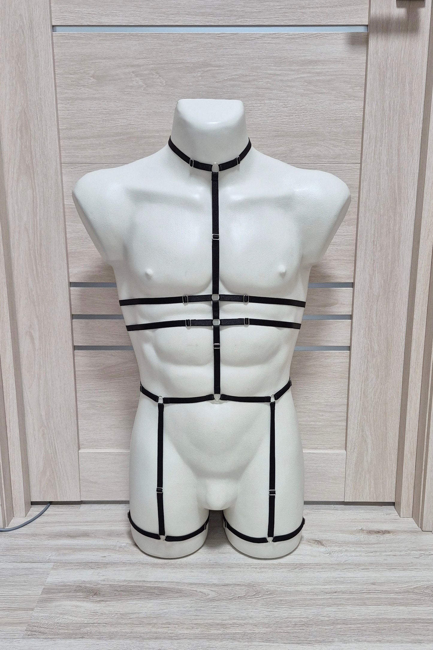 Scorpion II men - black full body harness lingerie