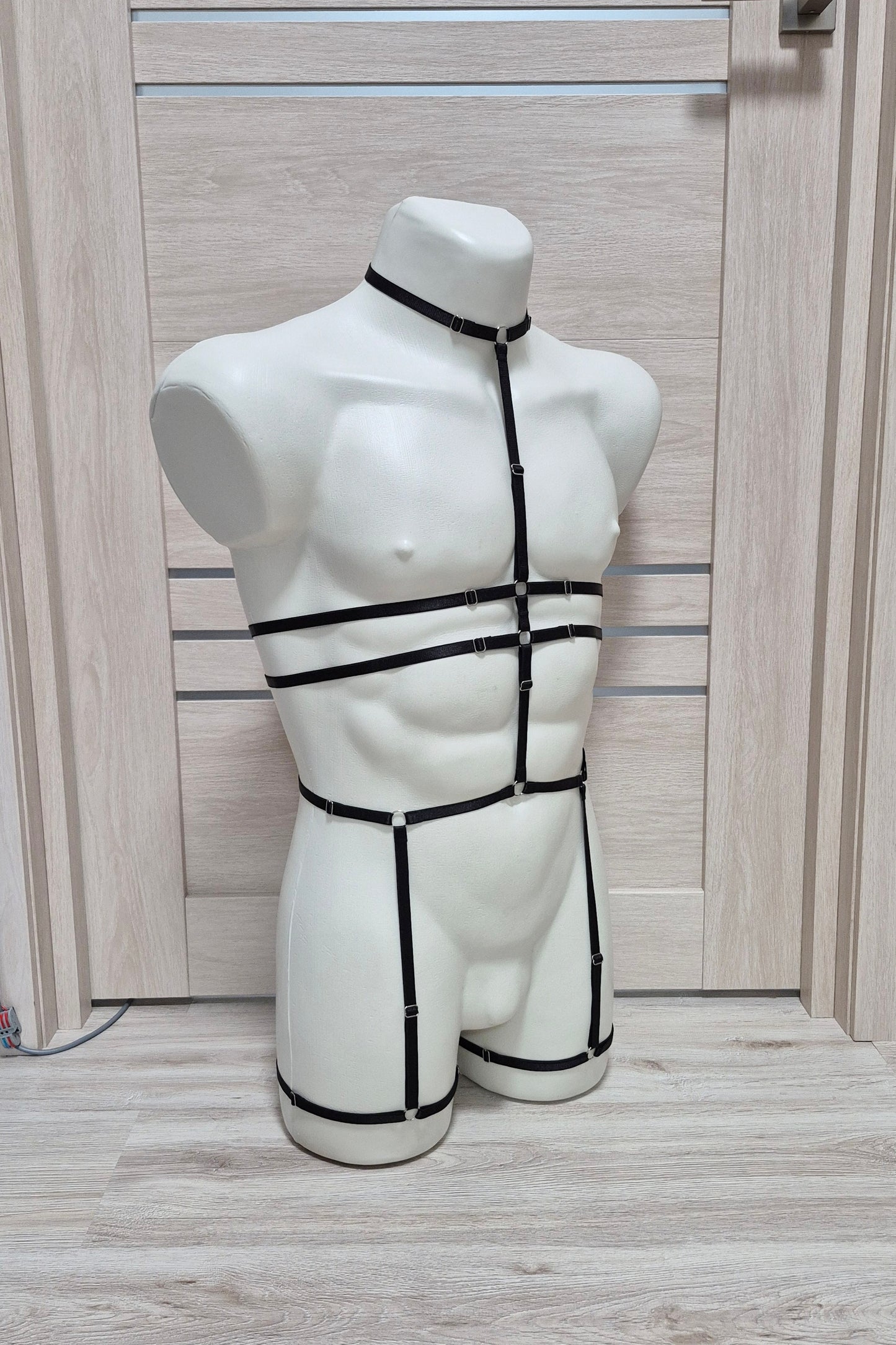 Scorpion II men - black full body harness lingerie