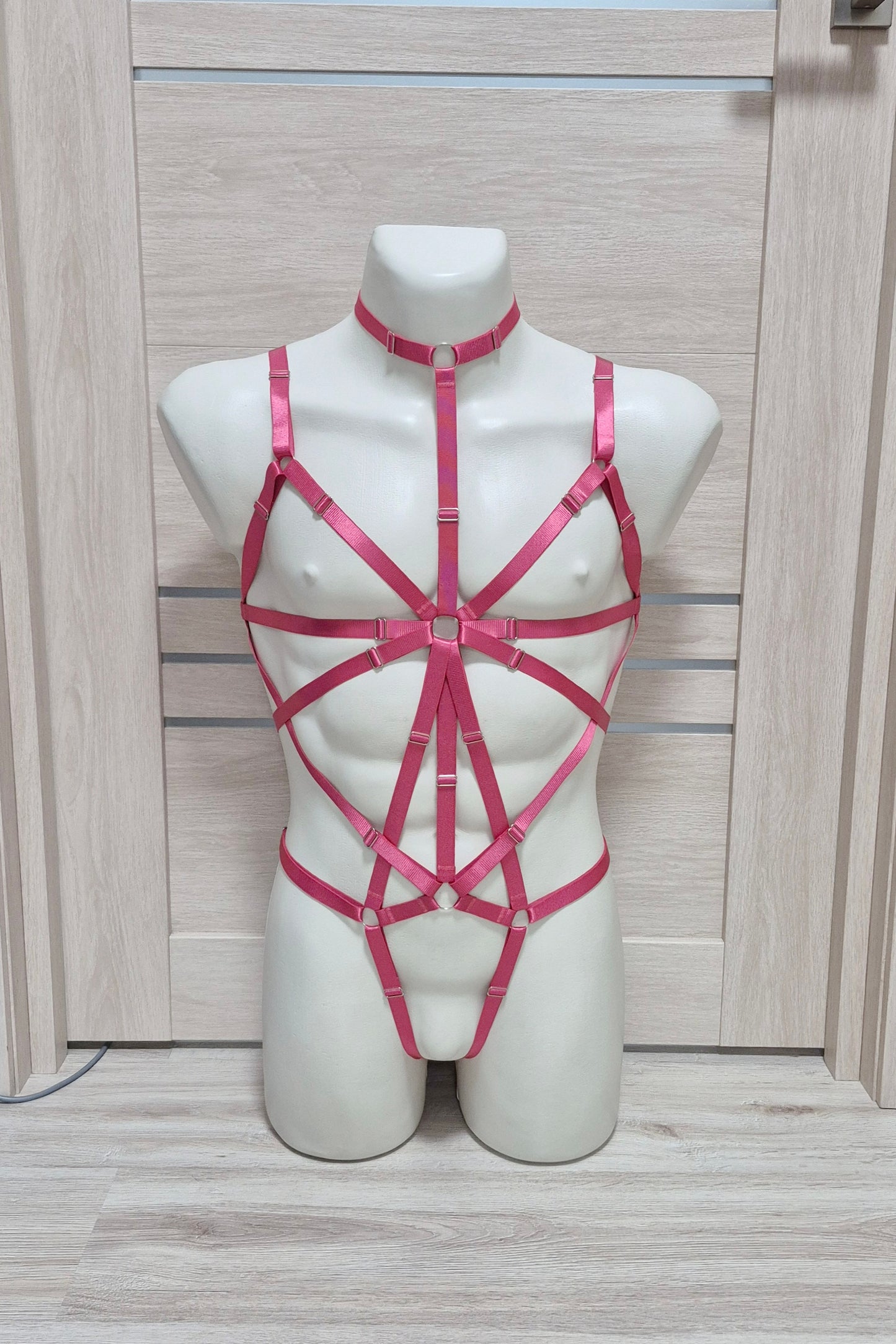 Sigyn men - pink open crotch harness sissy lingerie