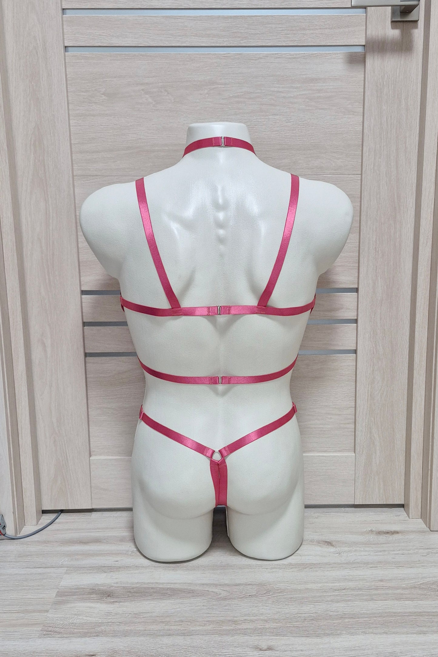 Sigyn men - pink open crotch harness sissy lingerie