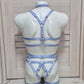 Banshee men - light blue full body harness lingerie set