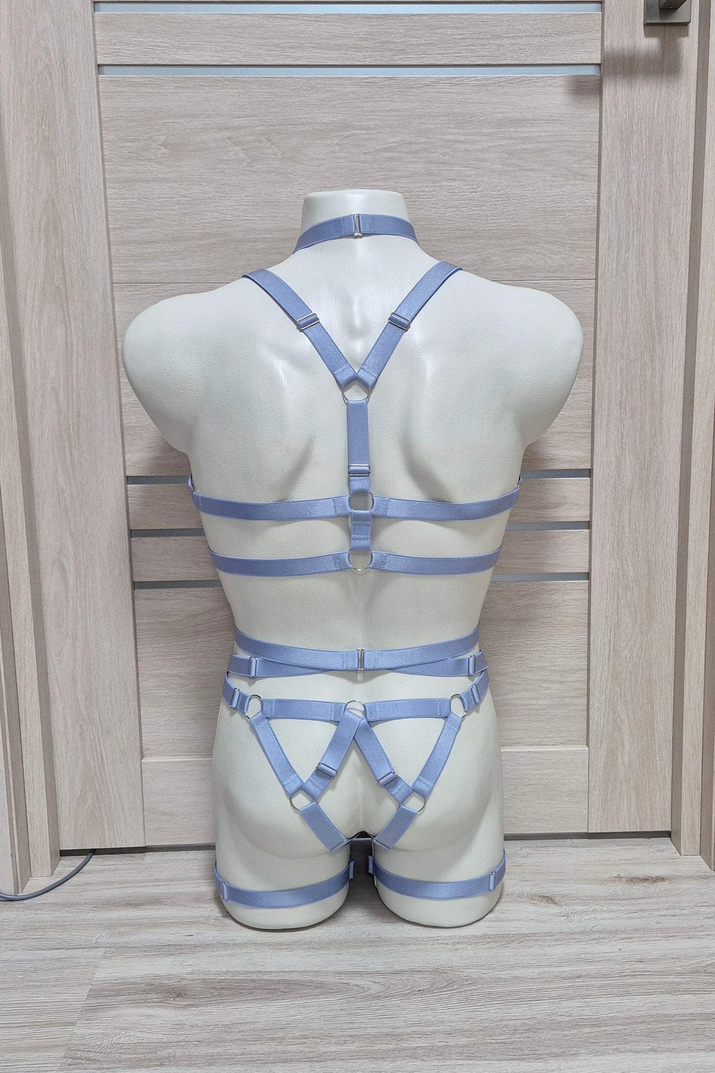 Banshee men - light blue full body harness lingerie set