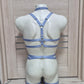 Banshee men - light blue full chest harness and leg garter belt harness set