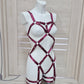 Urania - wine full body harness with leg garters