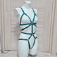 Mokosh - emerald green female harness bodysuit