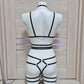 Siren II - black bondage alternative lingerie outfit
