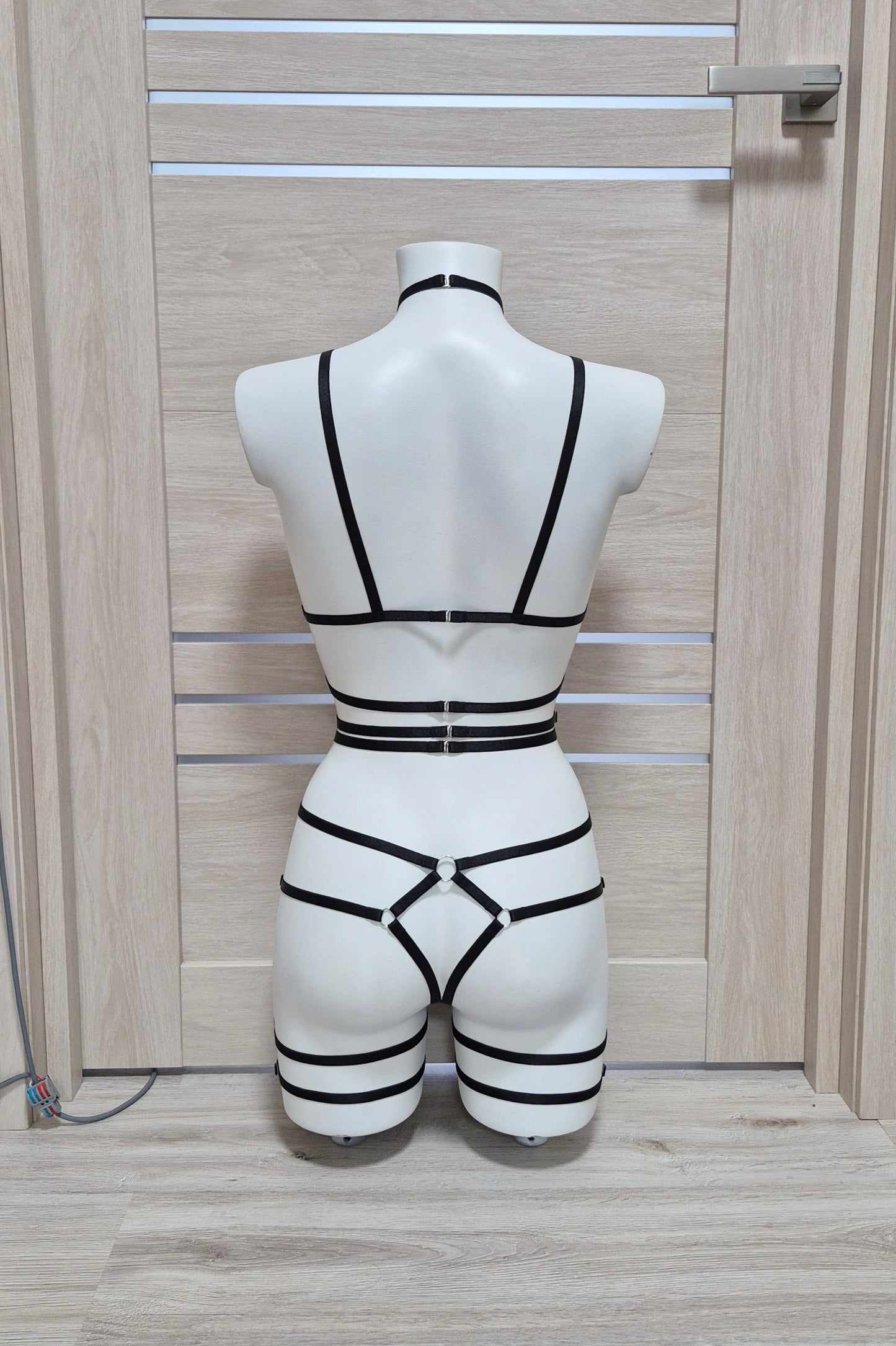 Siren II - black bondage alternative lingerie outfit