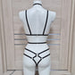 Katniss II - black harness lingerie set for women