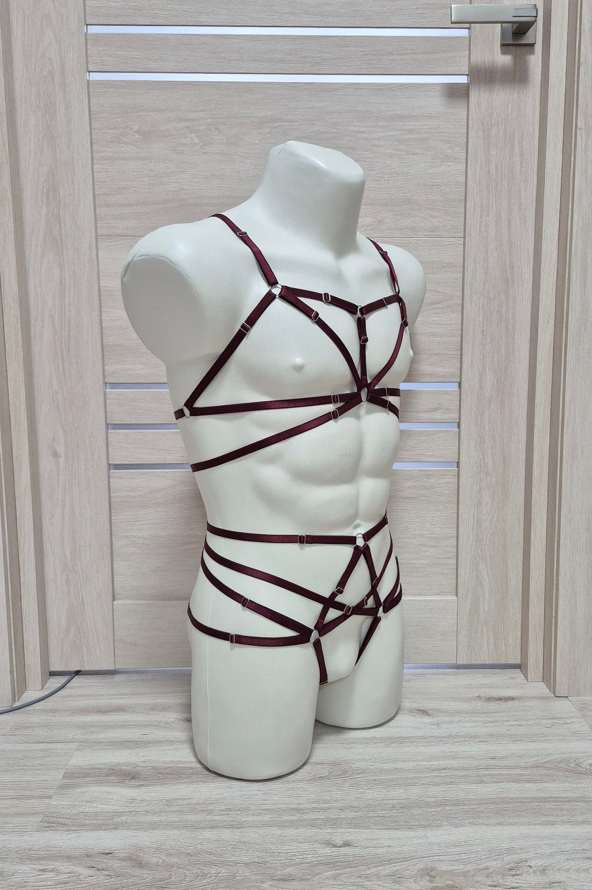 Kitana men - burgundy harness set jockstraps for man