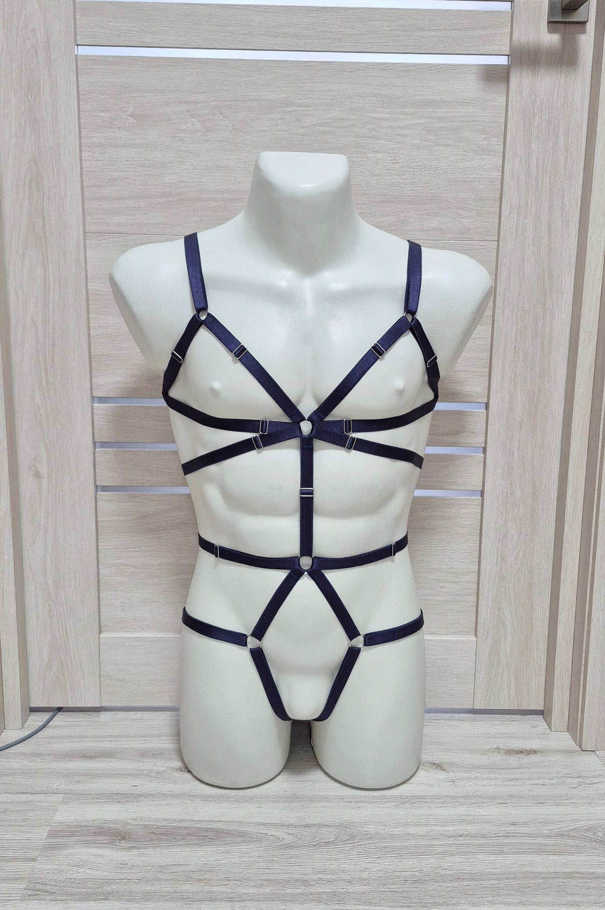 Mokosh men - navy blue harness lingerie male