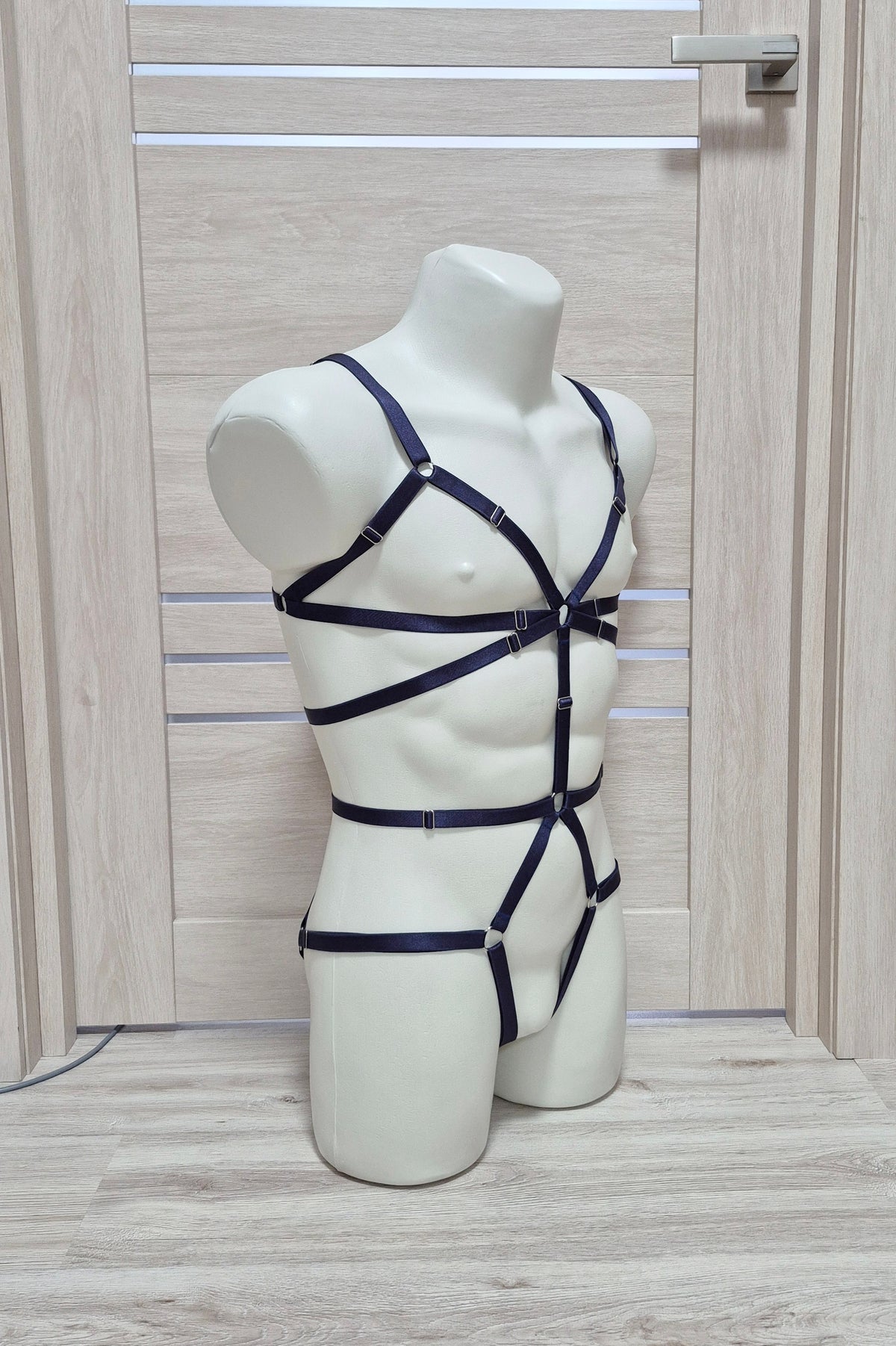 Mokosh men - navy blue harness lingerie male