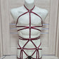 Shiva men - burgundy full body chest harness male