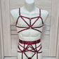 Kitana & Morgana men - burgundy full body harness lingerie set