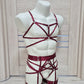 Kitana & Morgana men - burgundy full body harness lingerie set