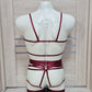 Kitana & Morgana men - burgundy full body harness lingerie set