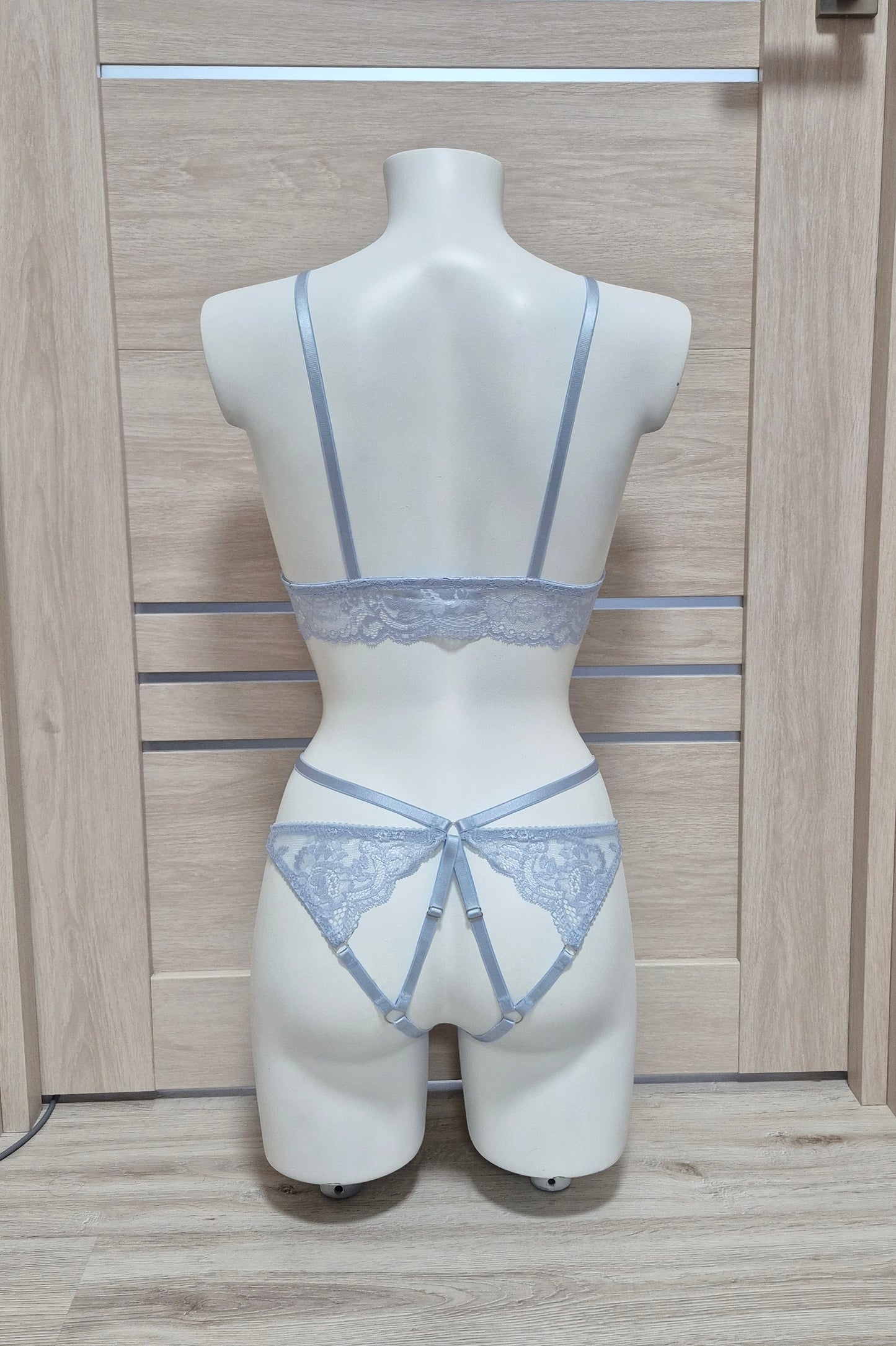 Frigg - light blue open crotchless lingerie set
