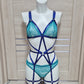 Akasha & Hecate - lace lingerie set with fullbody harness with leg garter belt