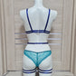 Akasha & Hecate - lace lingerie set with fullbody harness with leg garter belt