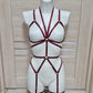 Mira - burgundy full body harness lingerie