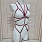 Mira - burgundy full body harness lingerie