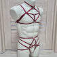 Kitana II men - burgundy men lingerie harness