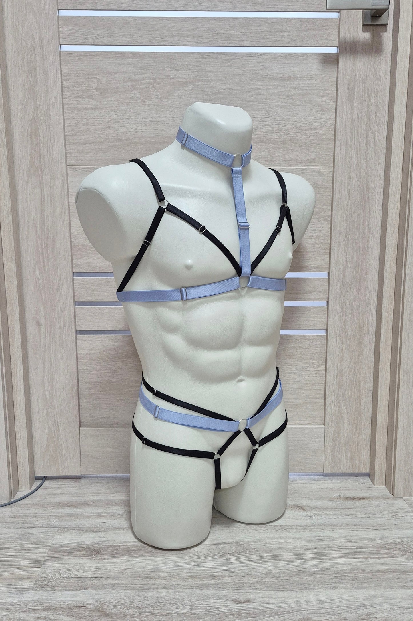 Khaleesi men - open cage bra and ouvert panties harness set