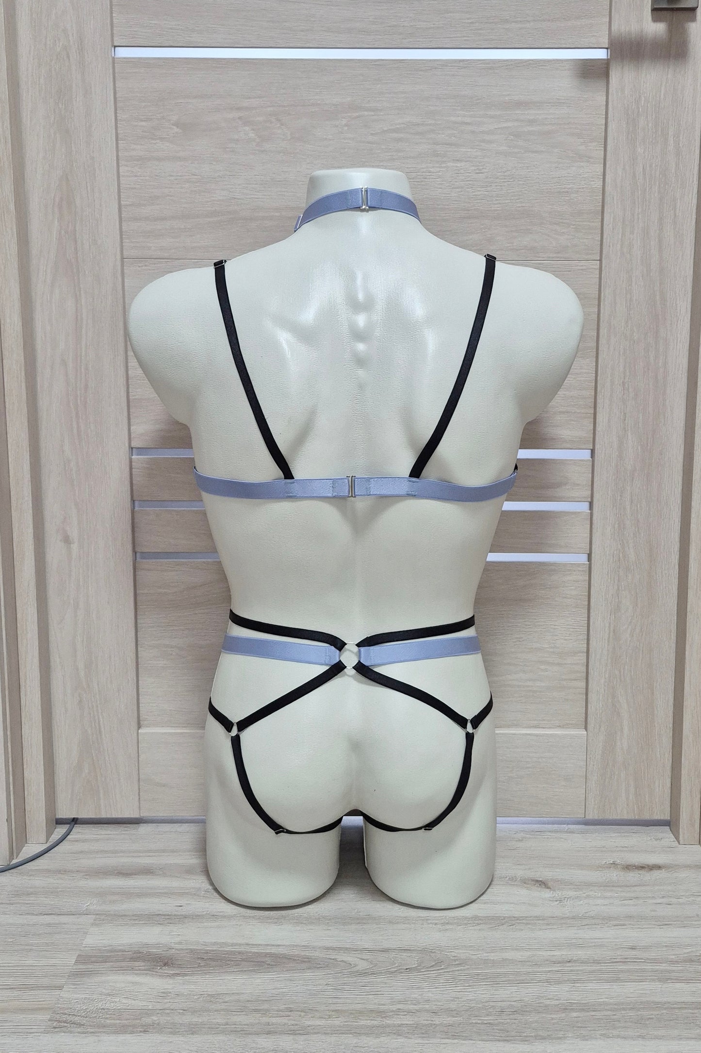 Khaleesi men - open cage bra and ouvert panties harness set