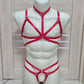 Persephone II men - red harness lingerie set with panties