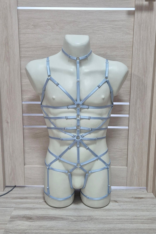 Scylla III men - light blue fullbody harness