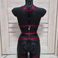 Chaos - red with black open harness women lingerie
