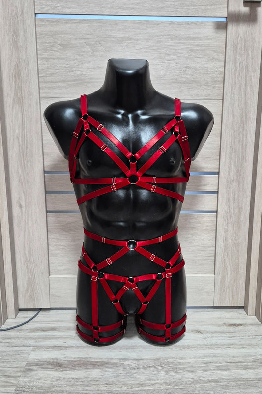 Fulla II men - red festival harness set