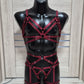 Fulla II men - burgundy harness lingerie set kinky outfit