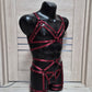 Fulla II men - burgundy harness lingerie set kinky outfit
