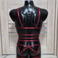 Fulla II men - burgundy harness lingerie set kinky outfit