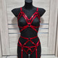 Fulla II - red harness lingerie set women
