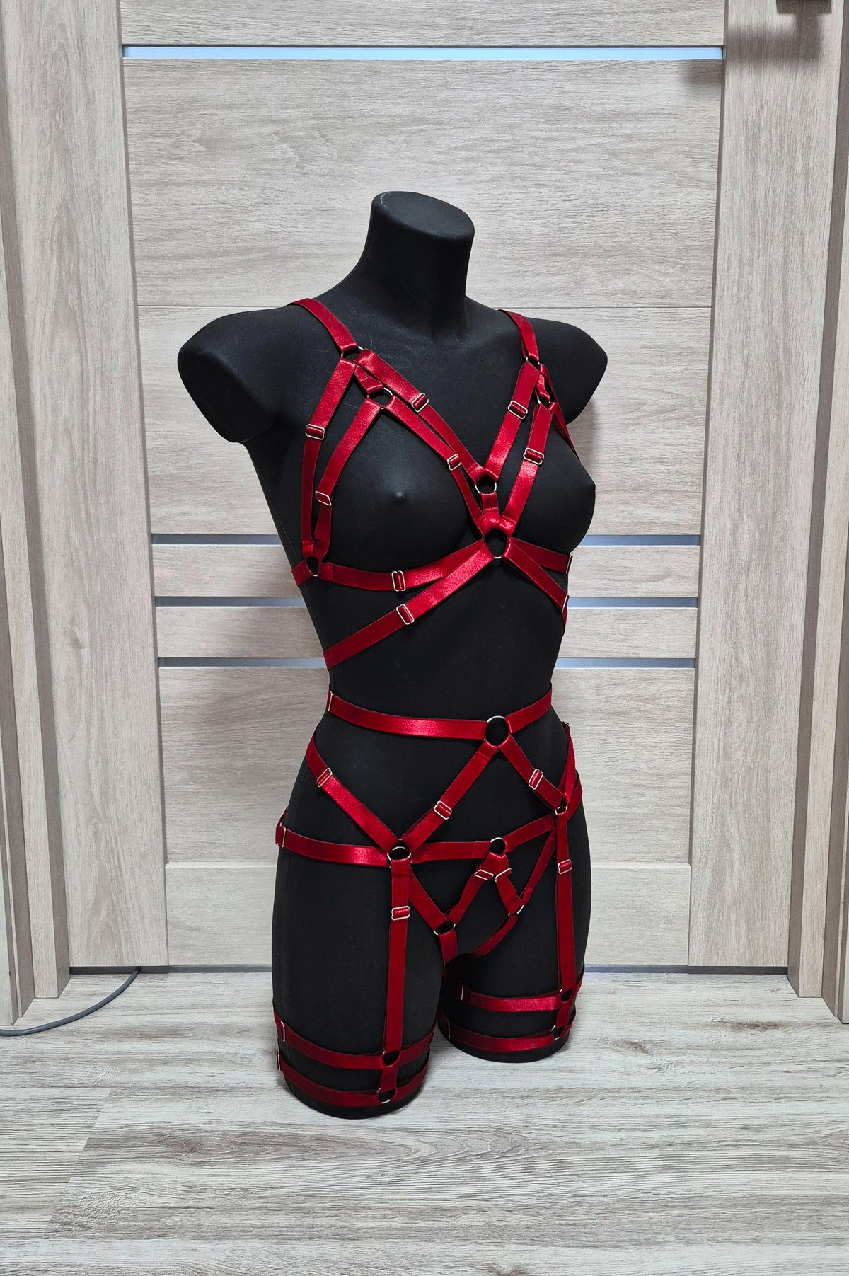 Fulla II - red harness lingerie set women